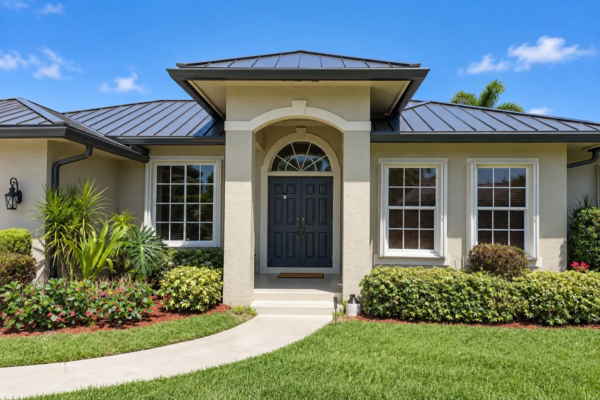 Standing seam metal roof on a South Florida home
